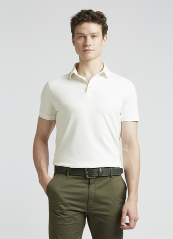 White Short Sleeve Stretch Polo