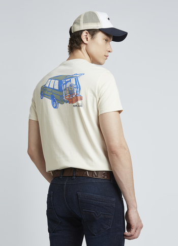 White Back Print Short Sleeve T-shirt