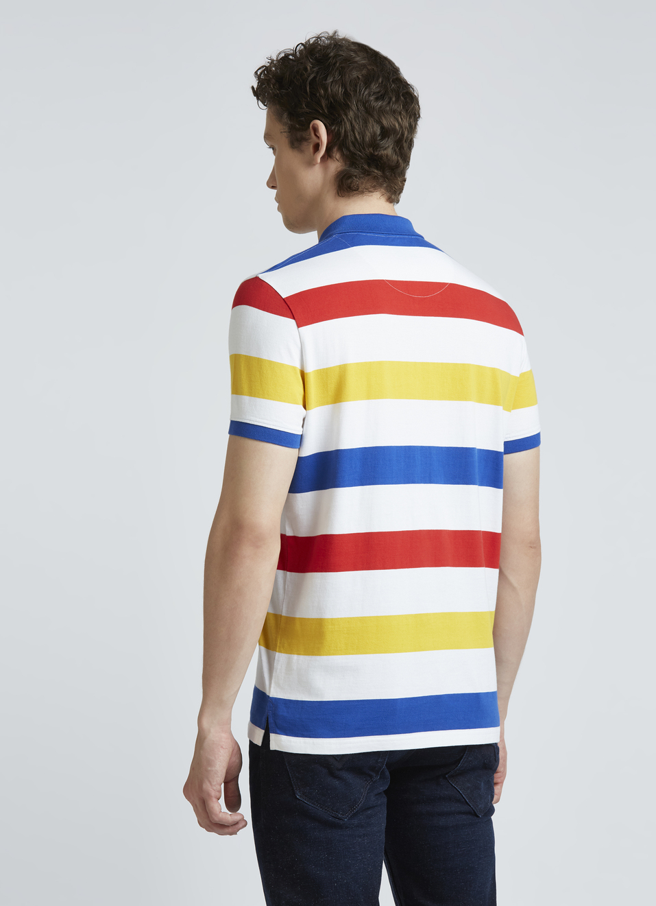 Blue Stripes Short Sleeve Polo, , large image number 2