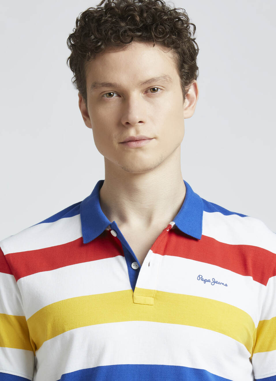 Blue Stripes Short Sleeve Polo, , large image number 4