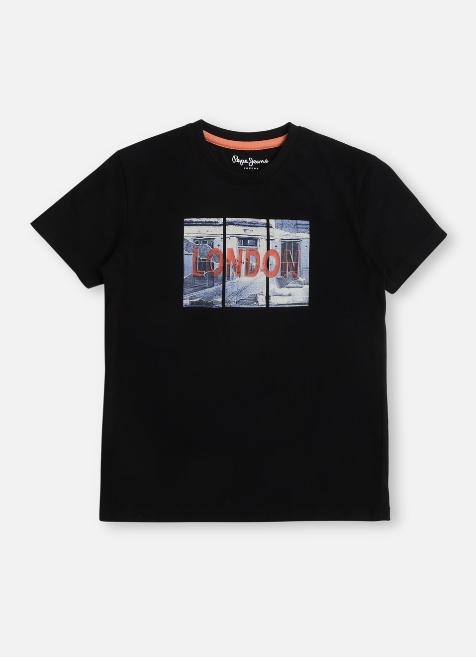 Boys Black Graphic Print Short Sleeve T-shirt, , large image number 0