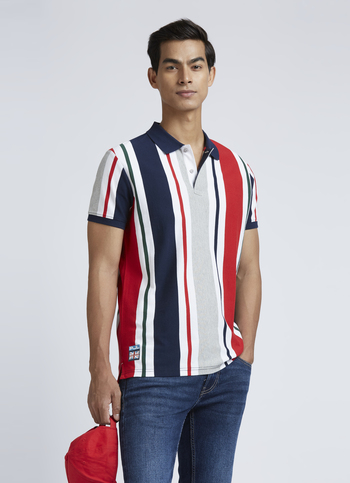 Red Stripes Short Sleeves Polo