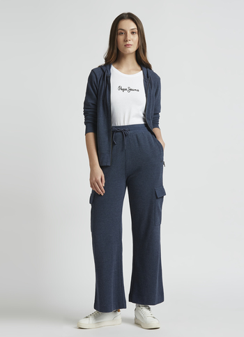 Blue Full Sleeve Hooded Sweatshirt