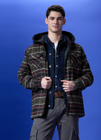 Olive Check Full Sleeve Shacket