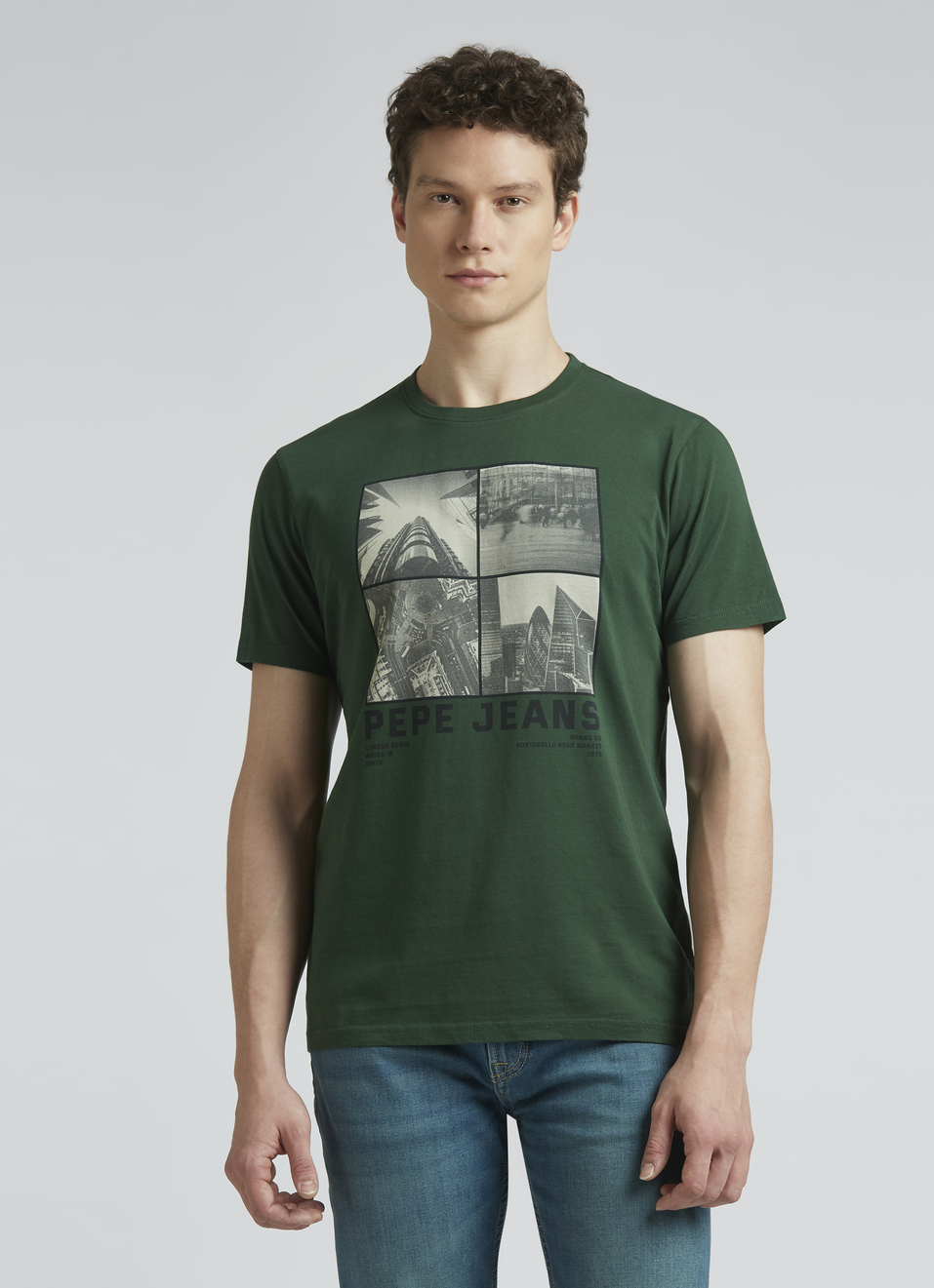 Green Photographic Print Short Sleeve T-shirt, , large image number 1