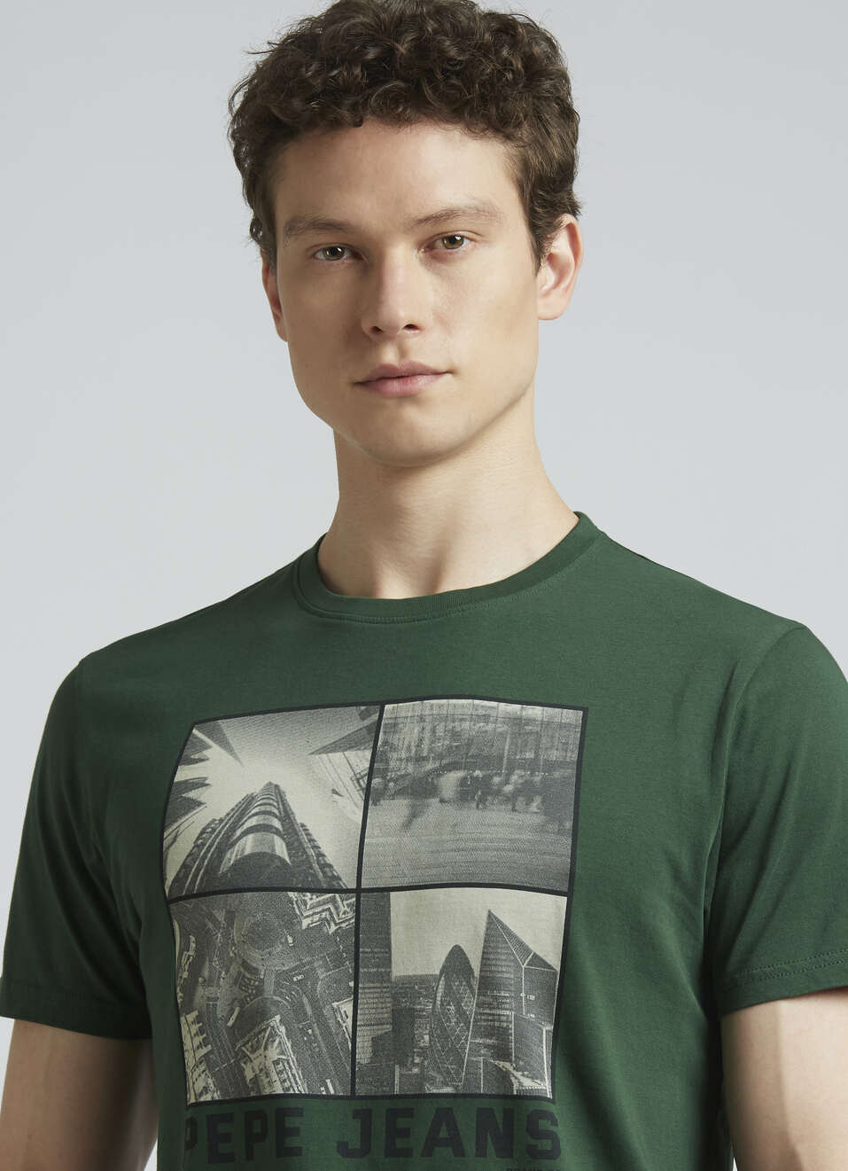Green Photographic Print Short Sleeve T-shirt, , large image number 4