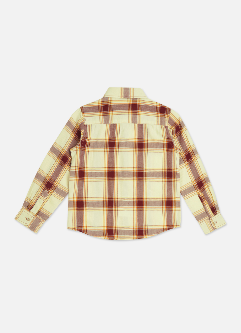 Boys Yellow Check Full Sleeve Shirt, , large image number 1