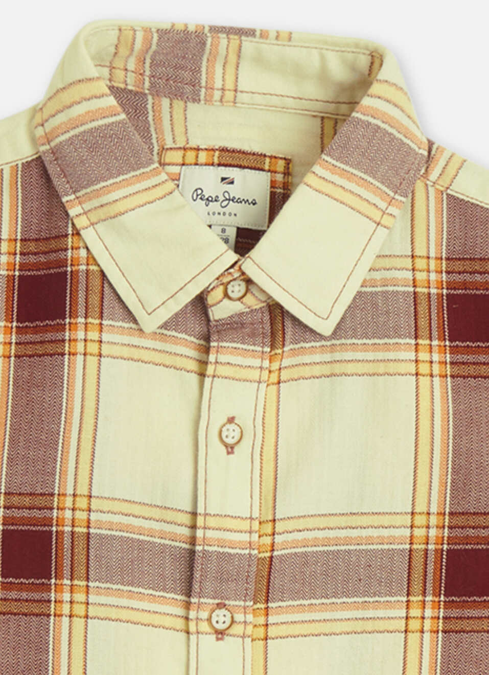 Boys Yellow Check Full Sleeve Shirt, , large image number 2