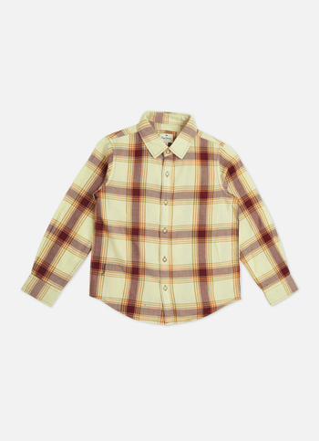 Boys Yellow Check Full Sleeve Shirt