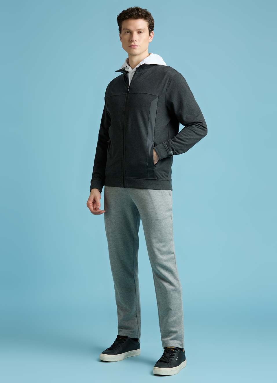 Grey Full Sleeves Stretch Sweatshirt, , large image number 5