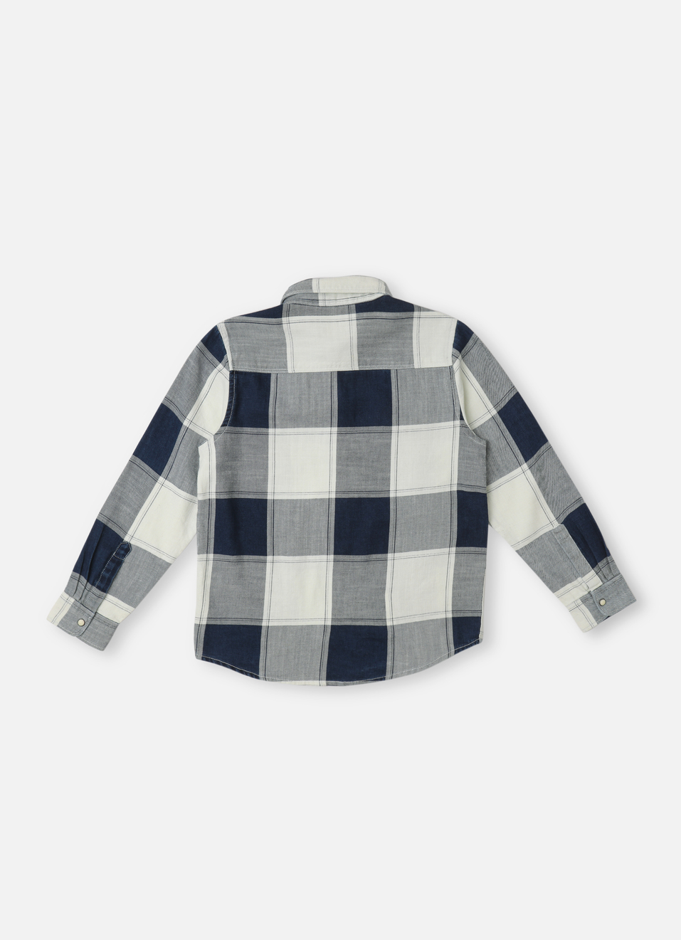 Boys White Check Full Sleeve Shirt, , large image number 1