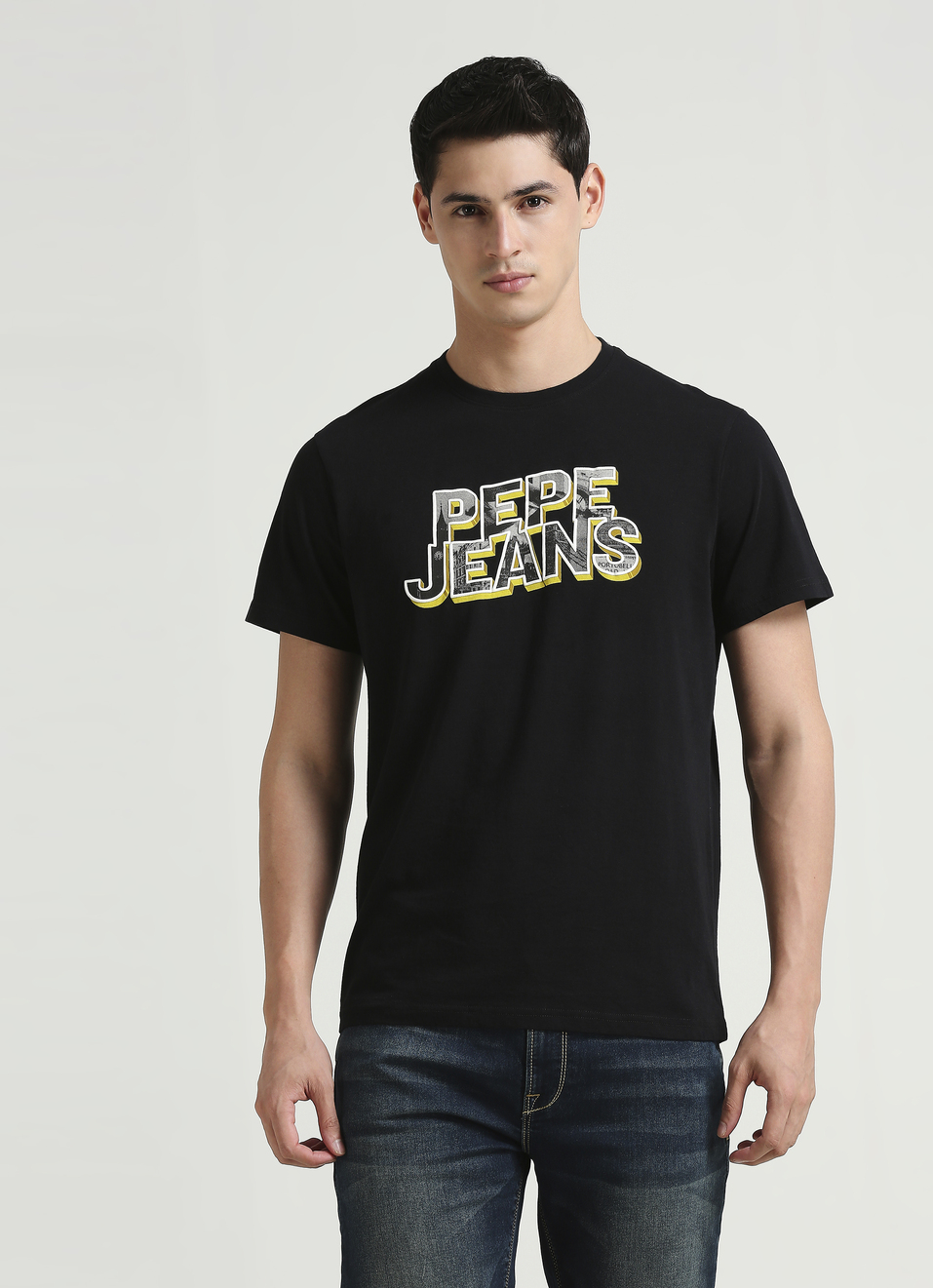 Black Graphic Print Short Sleeve T-shirt, , large image number 1