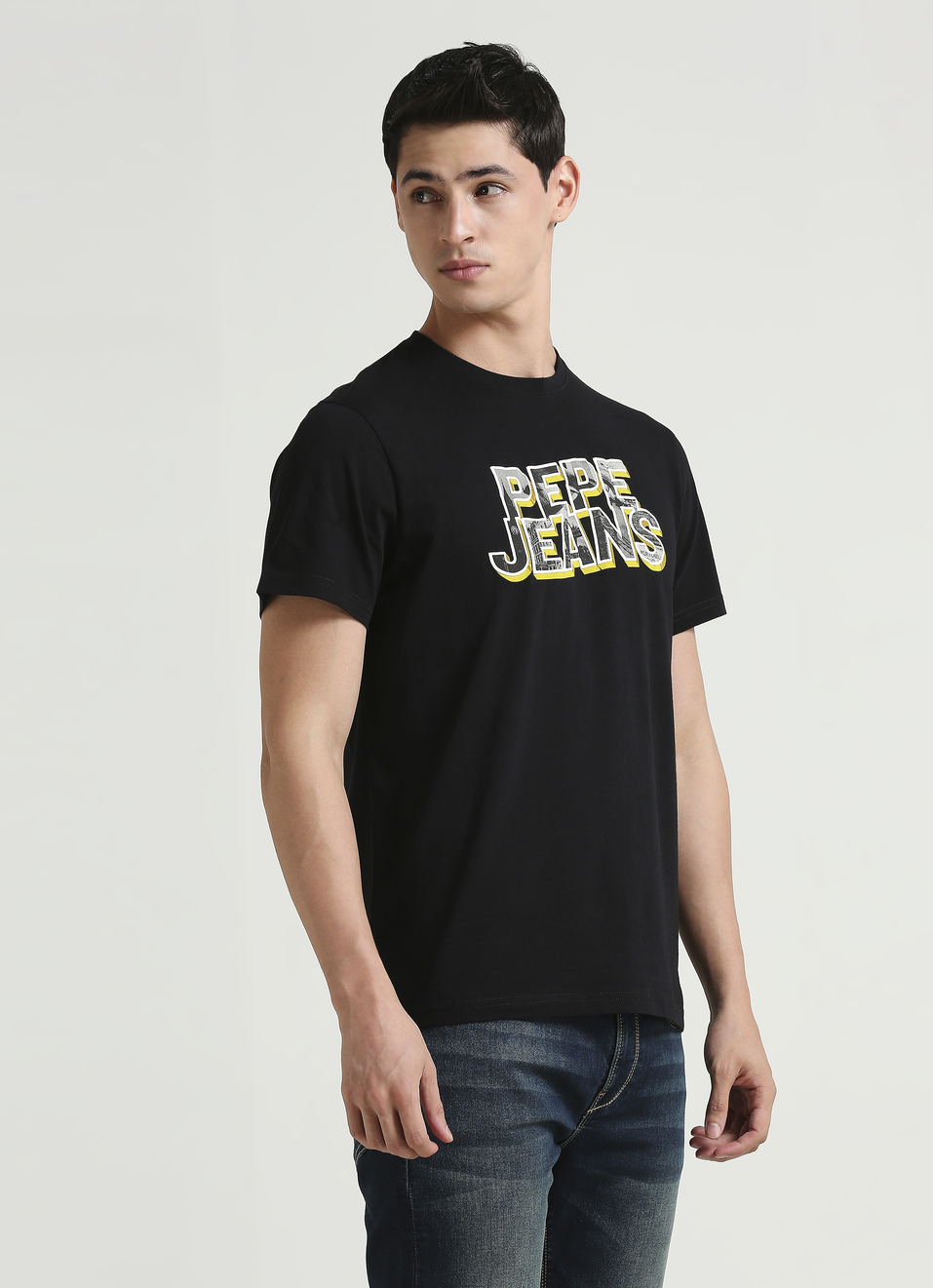 Black Graphic Print Short Sleeve T-shirt, , large image number 3