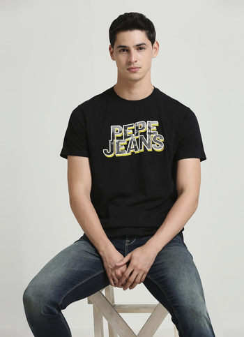 Black Graphic Print Short Sleeve T-shirt