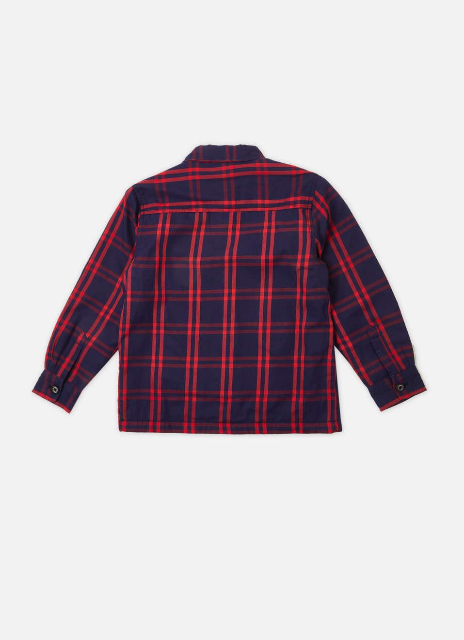 Boys Navy Check Full Sleeve Shirt, , large image number 1