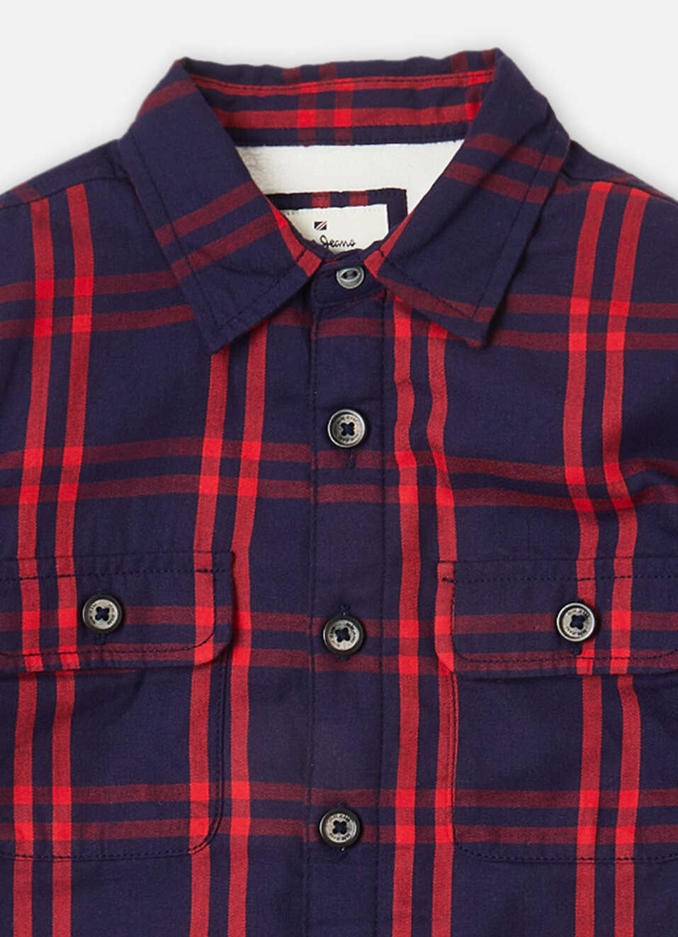 Boys Navy Check Full Sleeve Shirt, , large image number 2