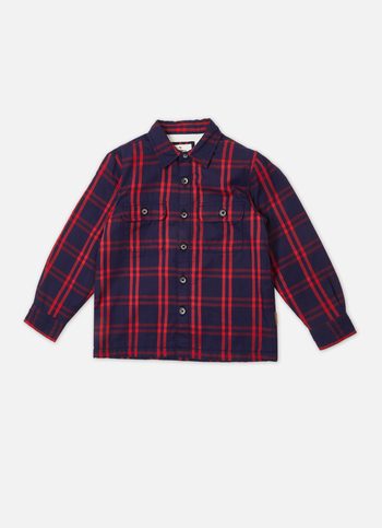 Boys Navy Check Full Sleeve Shirt