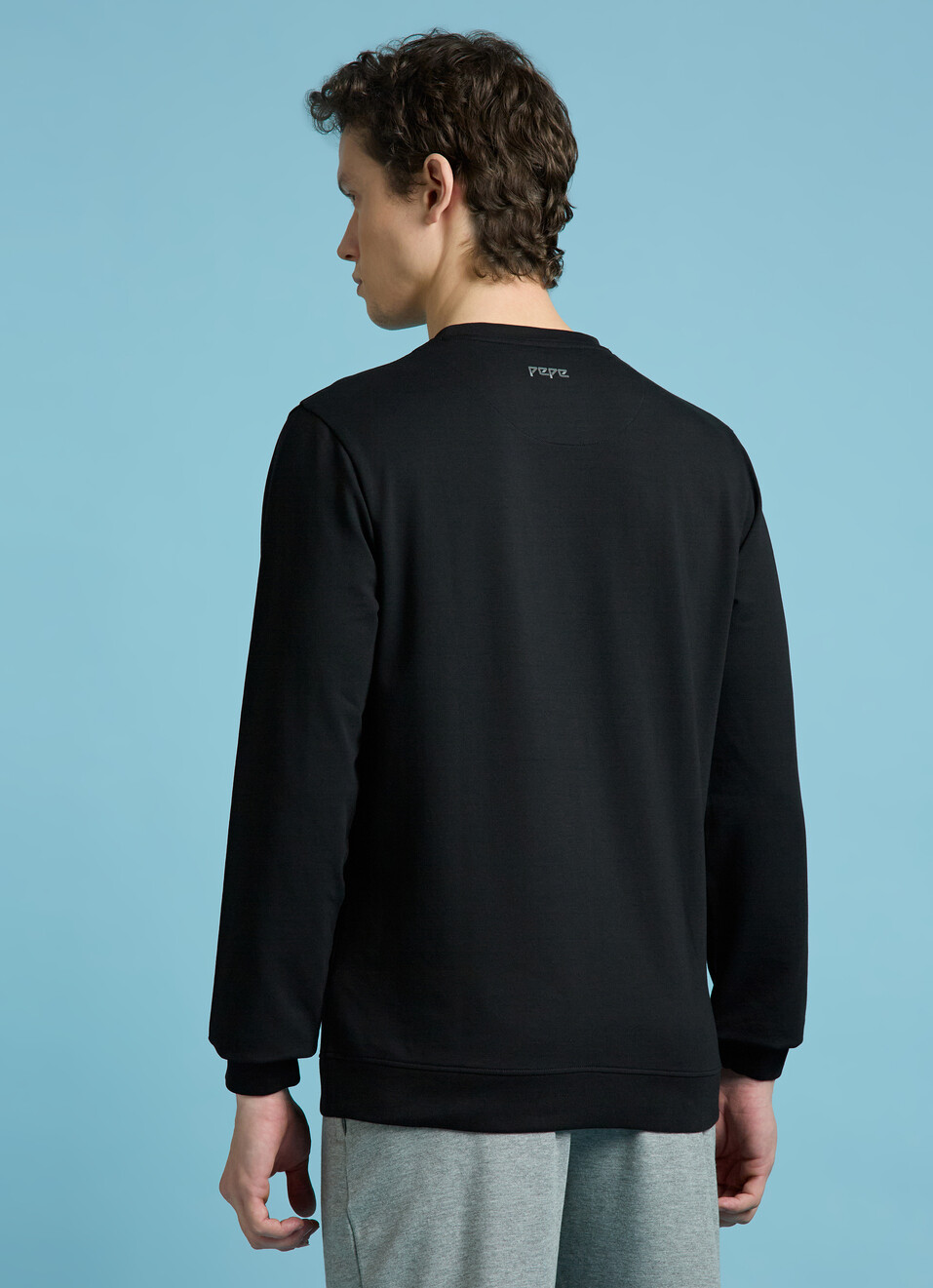 Black Full Sleeve Stretch Sweatshirt, , large image number 2