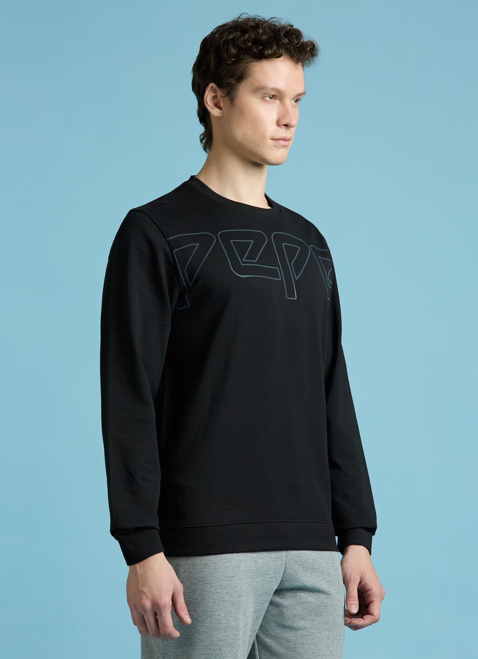 Black Full Sleeve Stretch Sweatshirt, , large image number 3