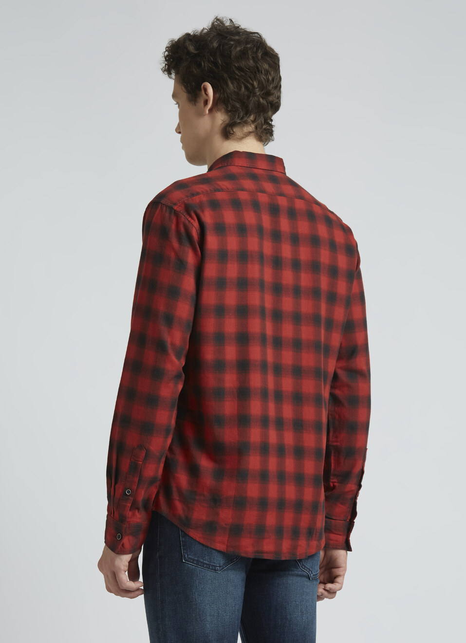 Rust Checks Cotton Tencel Full Sleeve Shirt, , large image number 2
