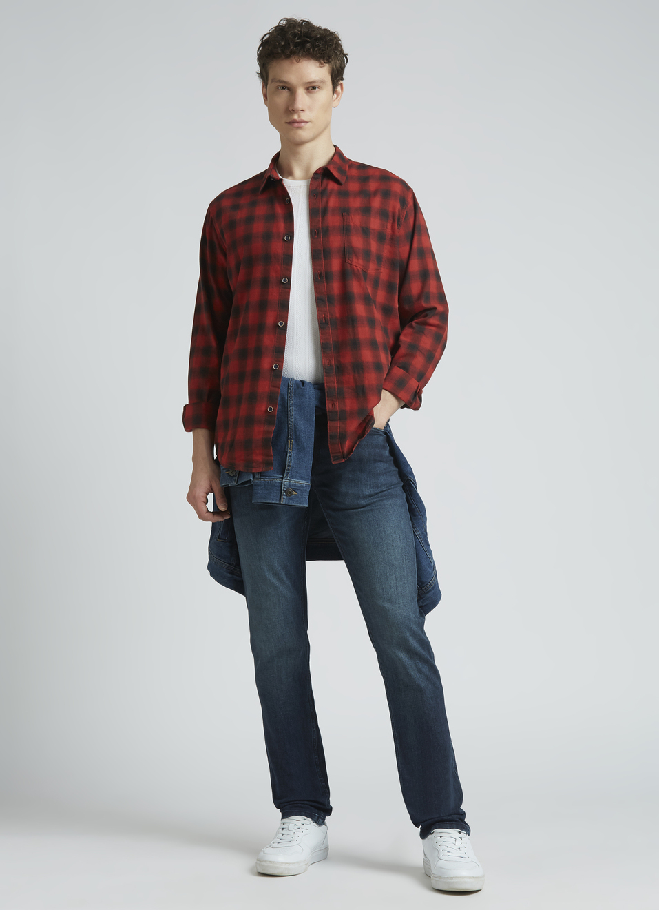 Rust Checks Cotton Tencel Full Sleeve Shirt, , large image number 5