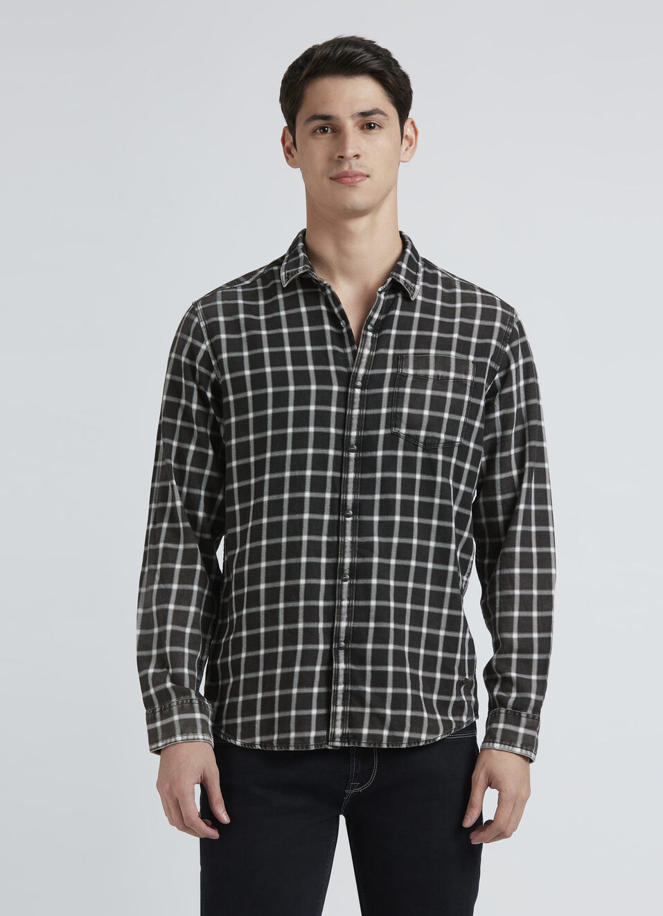Black Check Full Sleeve Shirt, , large image number 1