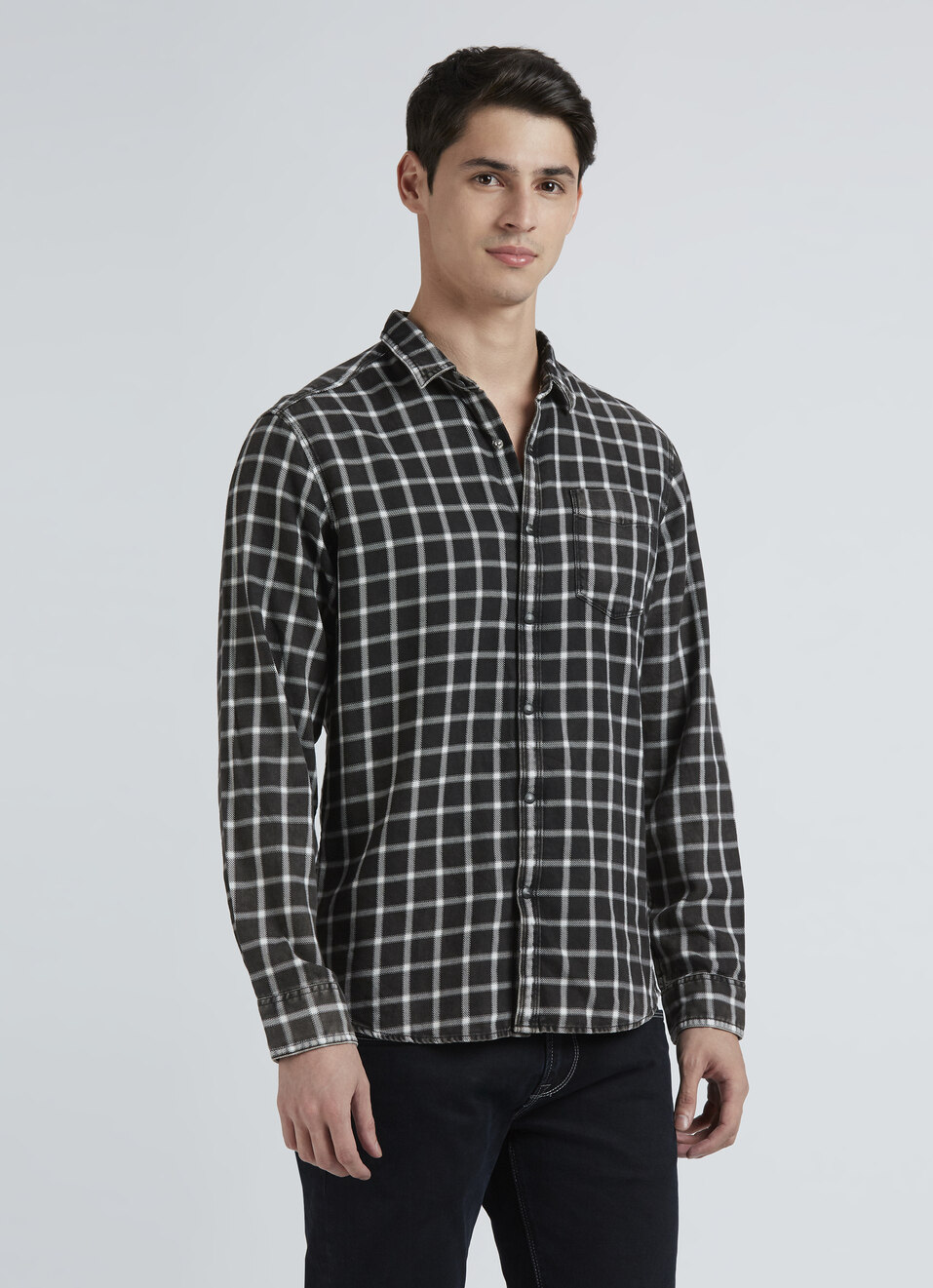 Black Check Full Sleeve Shirt, , large image number 3