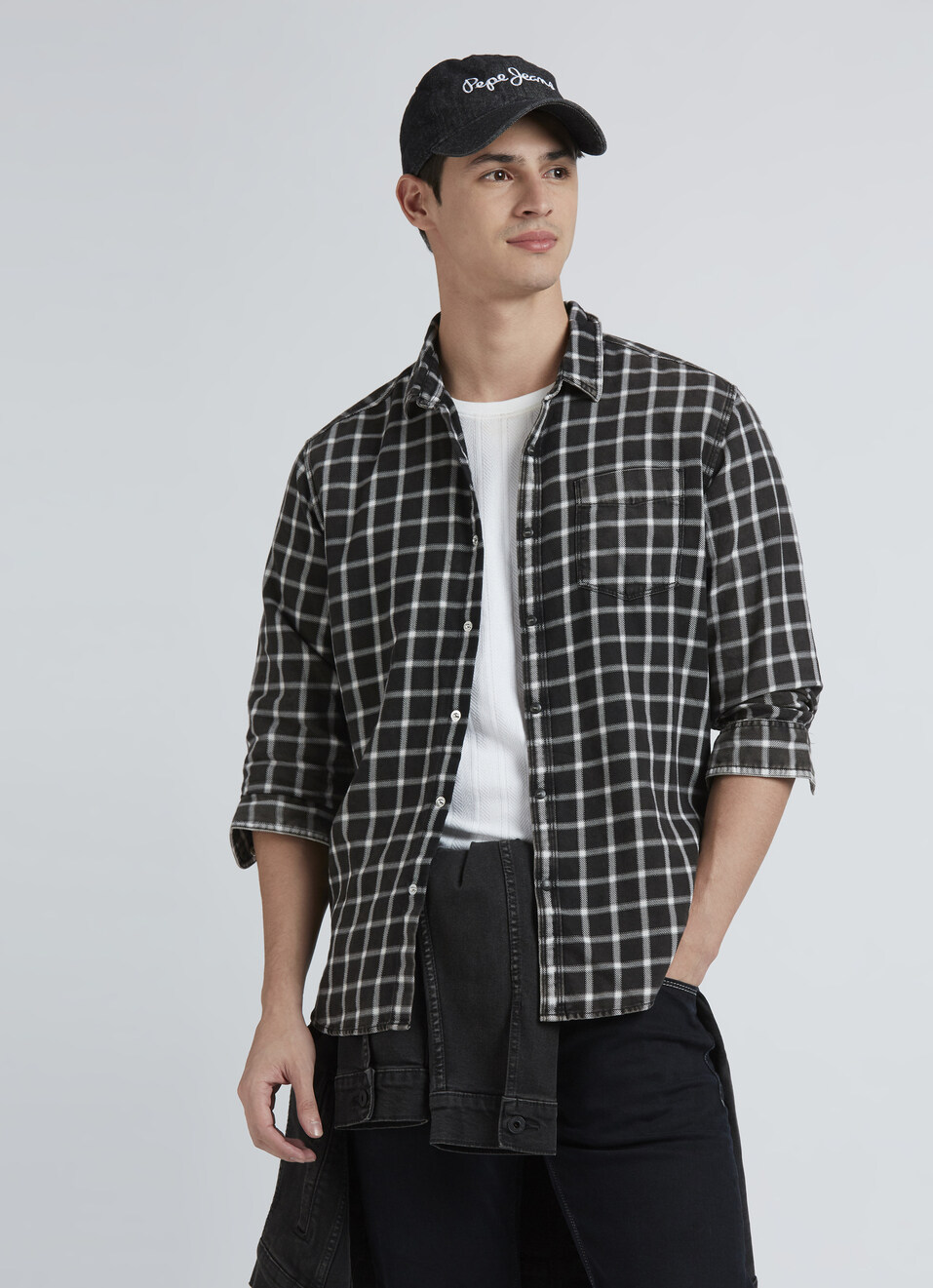 Black Check Full Sleeve Shirt, , large image number 0