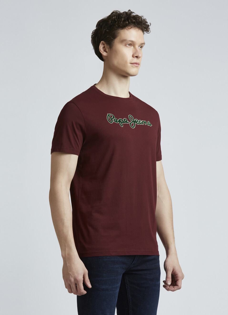 Burgundy Graphic Print Short Sleeve T-shirt, , large image number 3