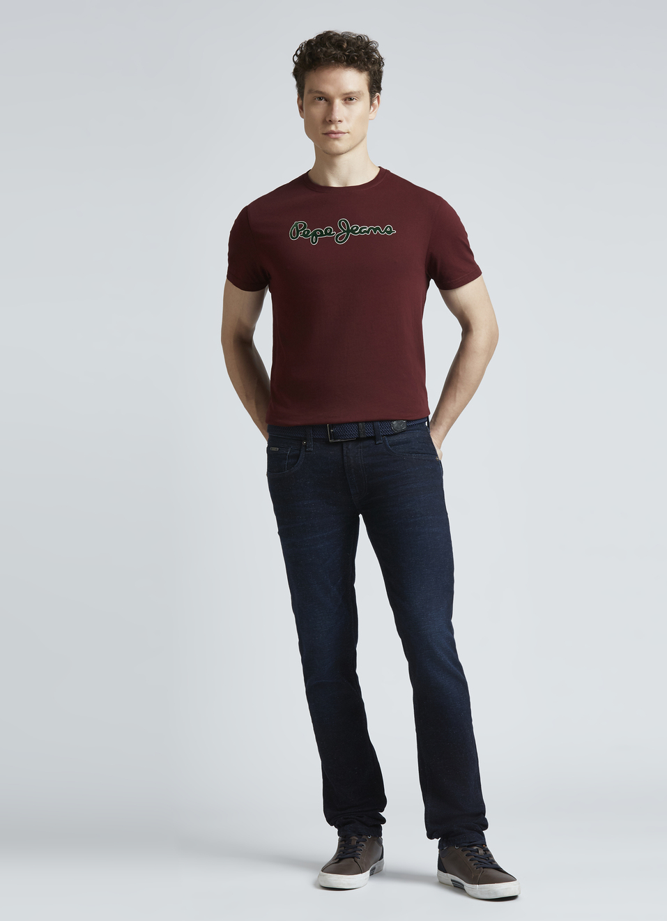 Burgundy Graphic Print Short Sleeve T-shirt, , large image number 5