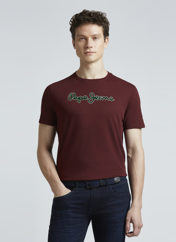 Burgundy Graphic Print Short Sleeve T-shirt