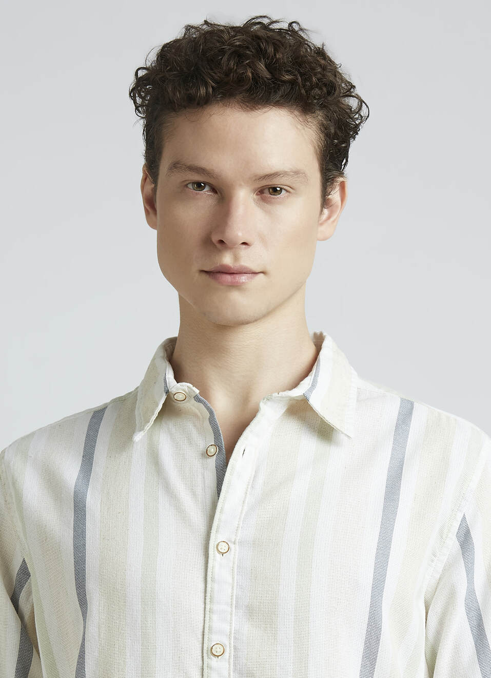 Beige Stripes Full Sleeve Shirt, , large image number 4