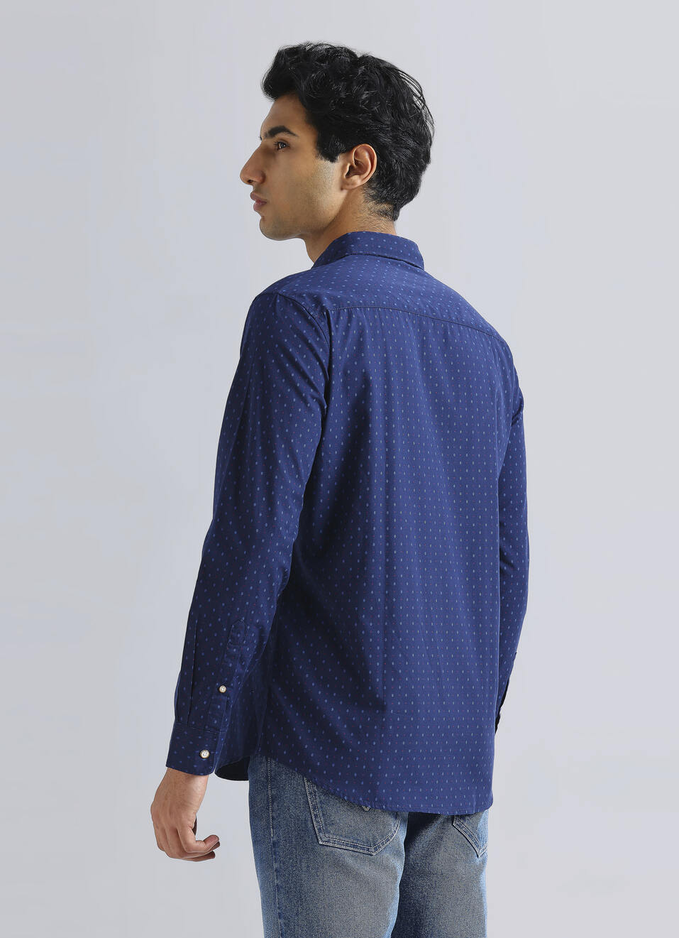 Blue Geometric Print Full Sleeve Shirt, , large image number 2