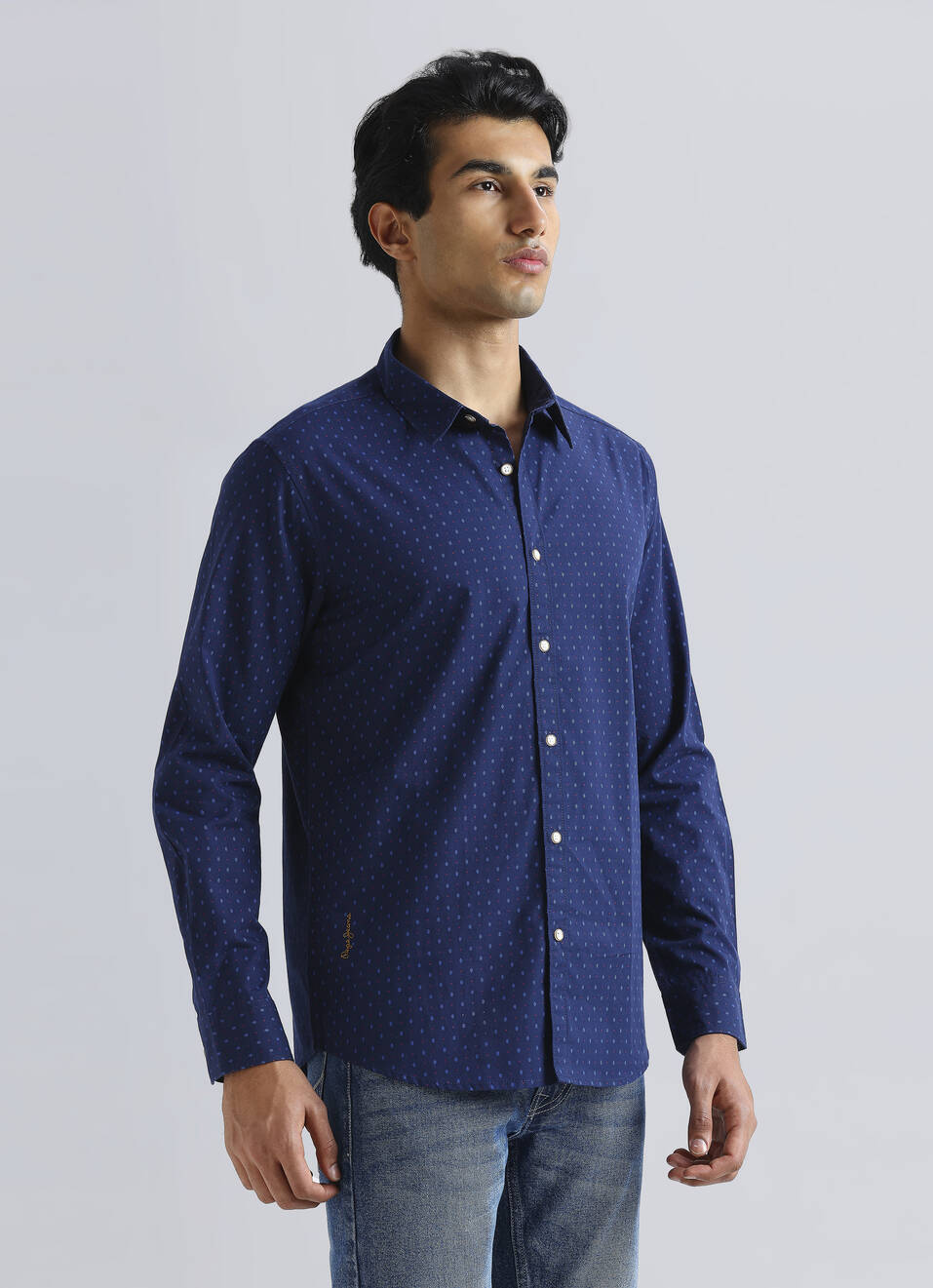 Blue Geometric Print Full Sleeve Shirt, , large image number 3