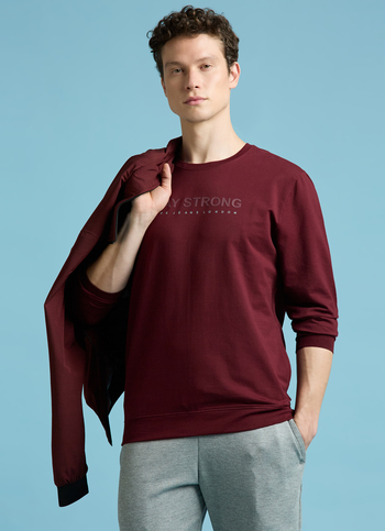 Burgundy Full Sleeves Stretch Sweatshirt
