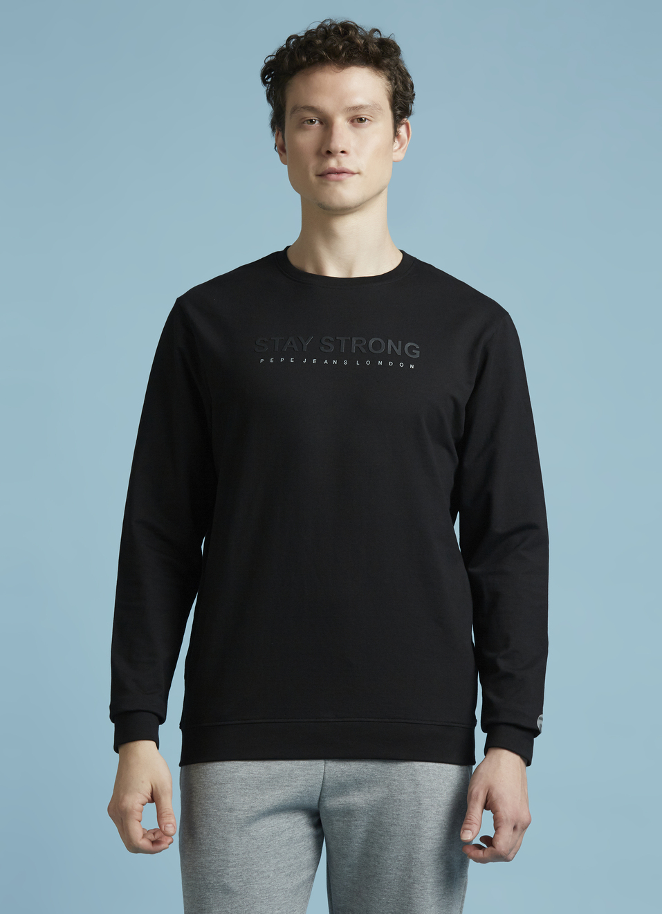 Black Full Sleeves Stretch Sweatshirt, , large image number 1