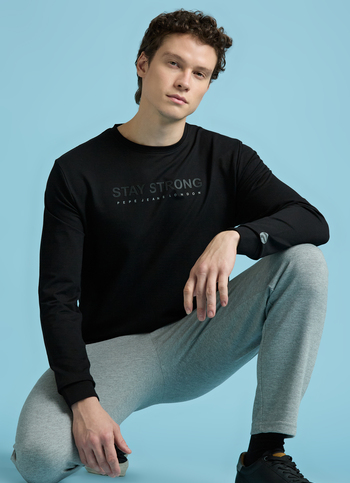 Black Full Sleeves Stretch Sweatshirt