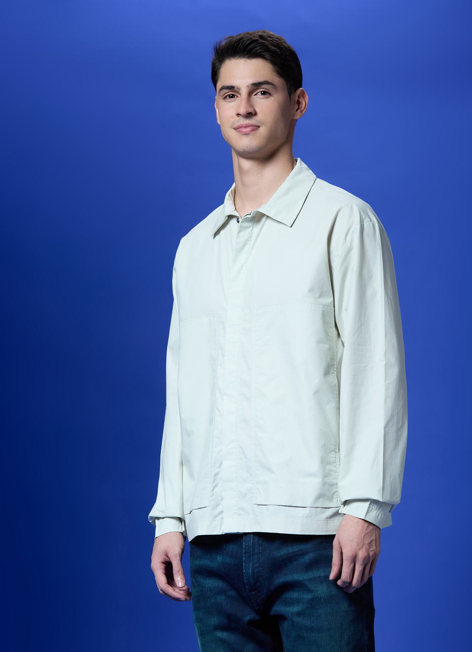 Green Full Sleeve Oversized Shirt, , large image number 3