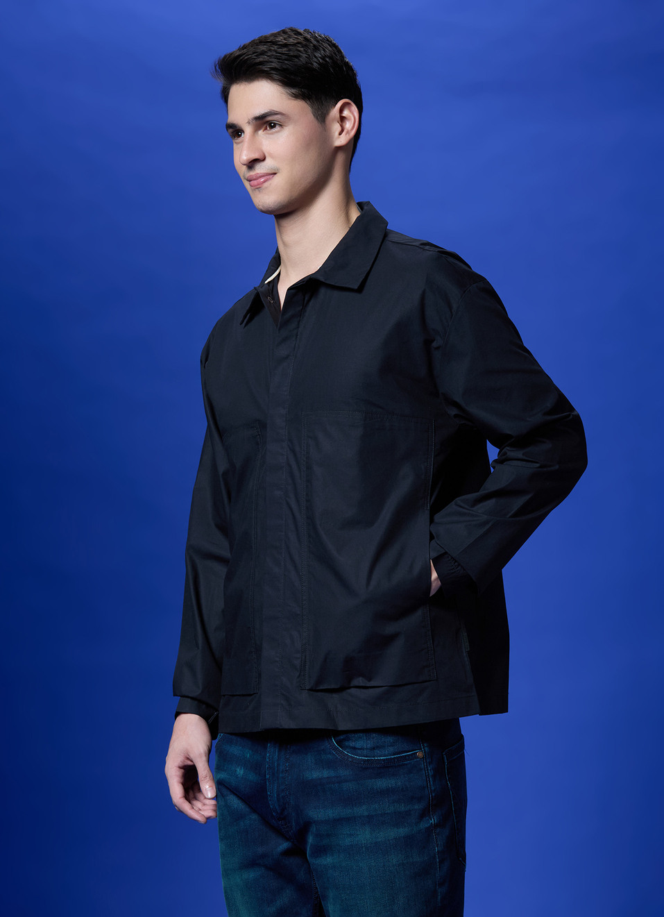 Black Full Sleeve Oversized Shirt, , large image number 3