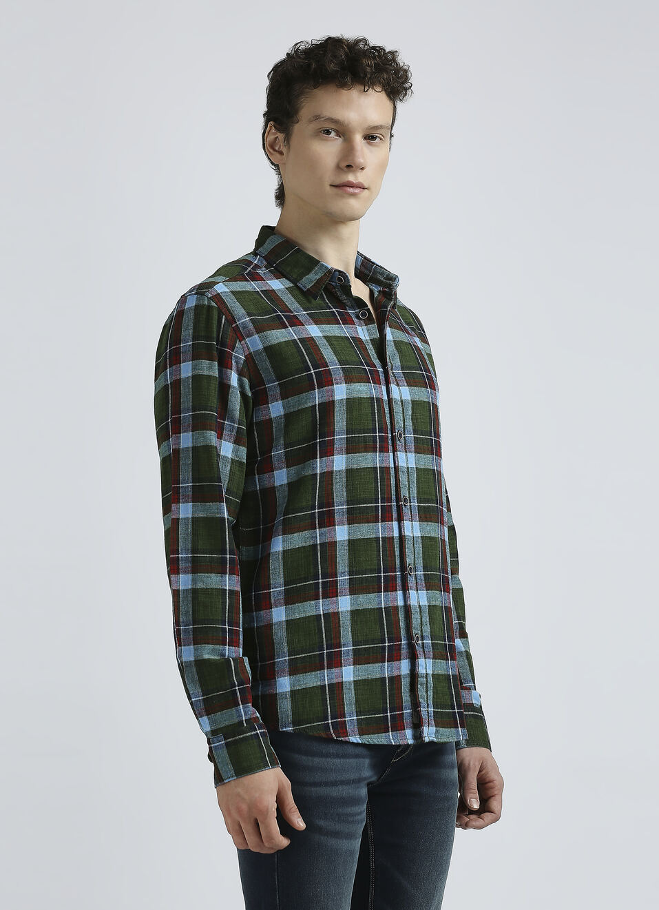 Green Checks Full Sleeve Shirt, , large image number 3
