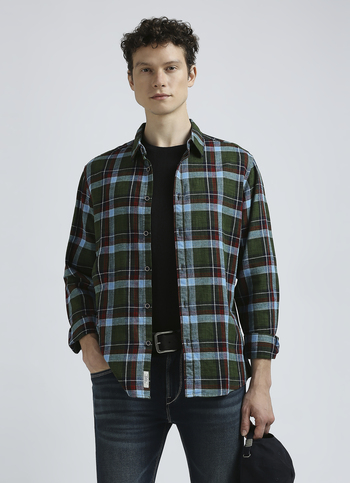 Green Checks Full Sleeve Shirt