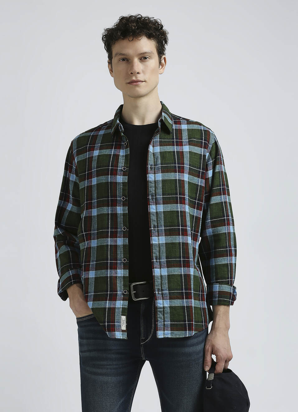 Green Checks Full Sleeve Shirt, , large image number 0