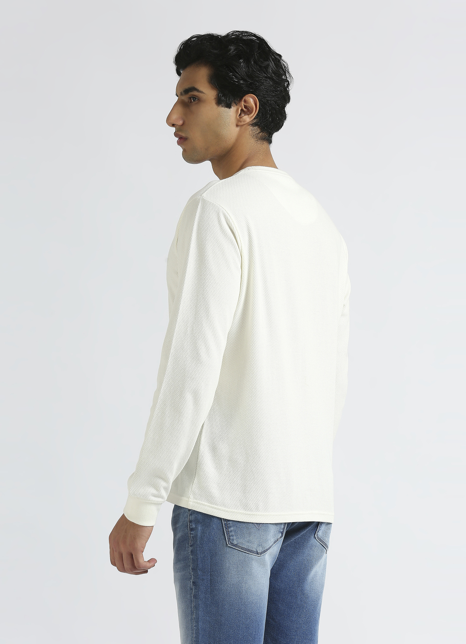 White Graphic Print Full Sleeve T-shirt, , large image number 2