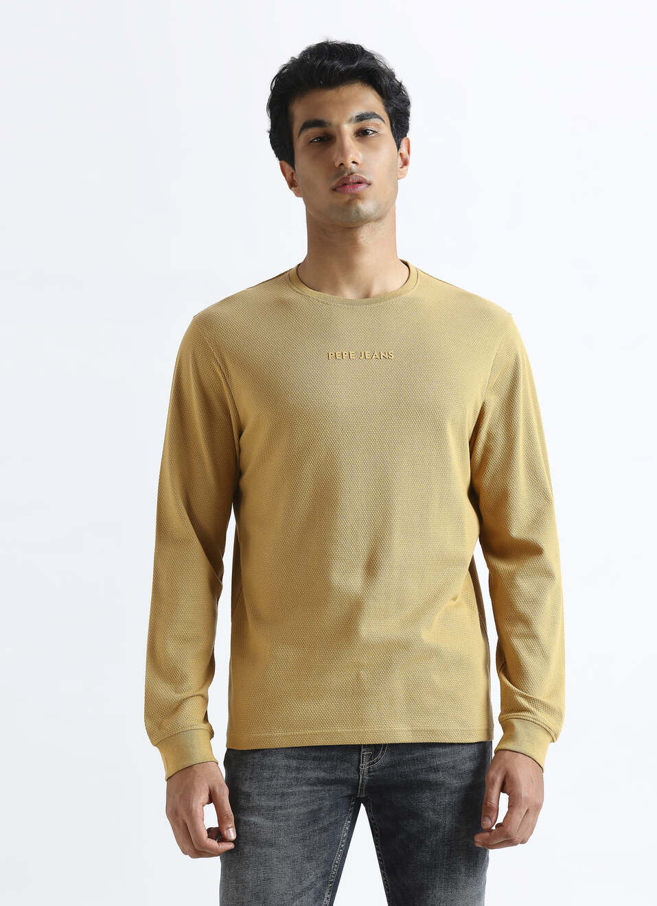 Brown Graphic Print Full Sleeve T-shirt, , large image number 1