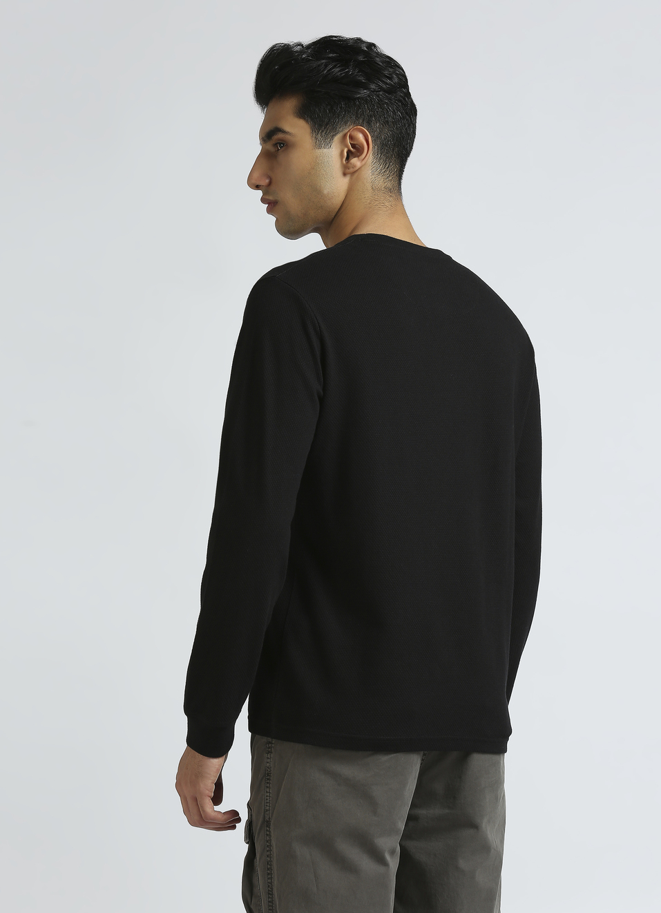 Black Graphic Print Full Sleeve T-shirt, , large image number 2