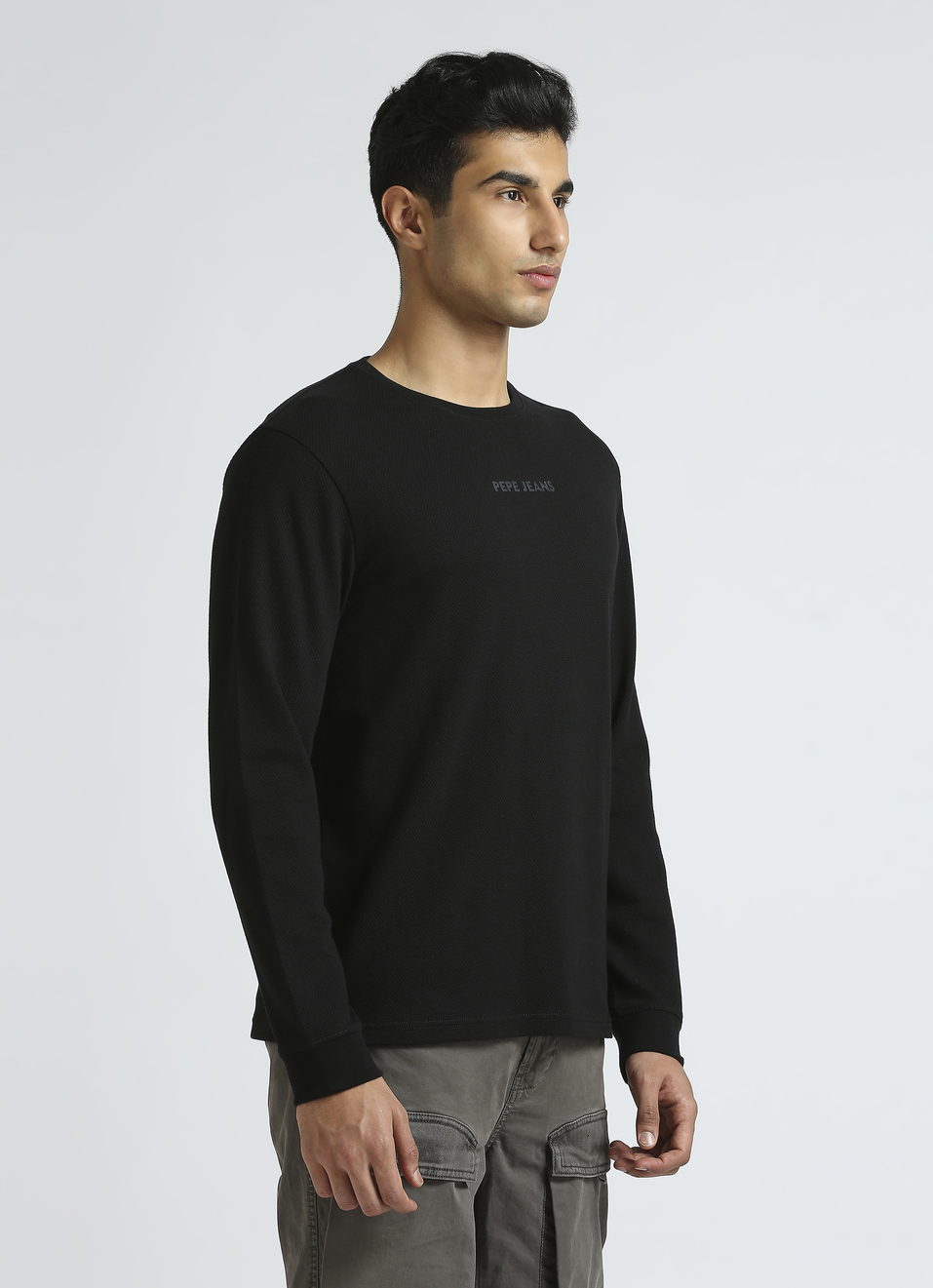 Black Graphic Print Full Sleeve T-shirt, , large image number 3