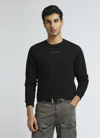 Black Graphic Print Full Sleeve T-shirt