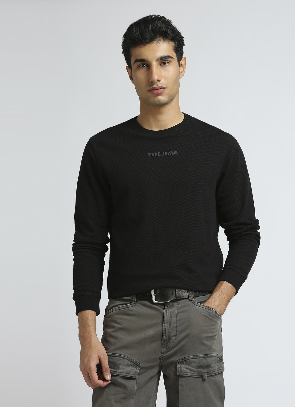 Black Graphic Print Full Sleeve T-shirt, , large image number 0