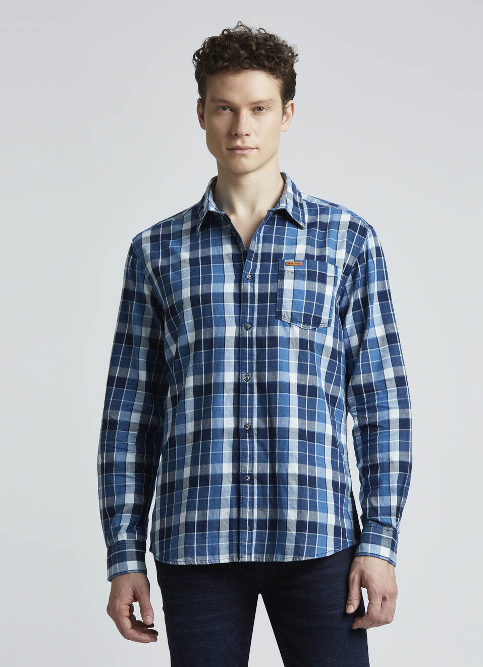 Blue Check Full Sleeve Shirt, , large image number 1