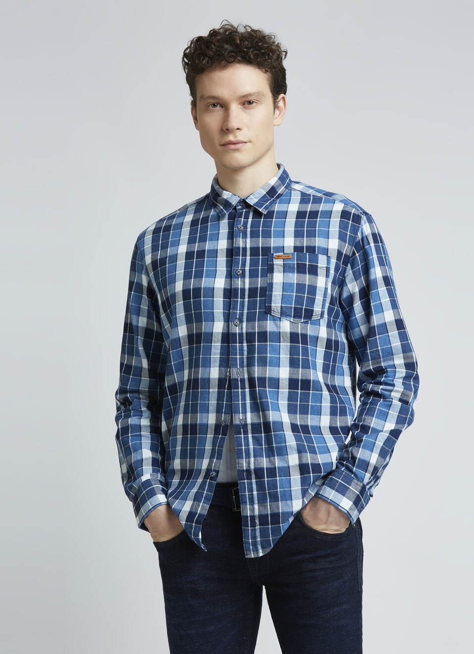Blue Check Full Sleeve Shirt, , large image number 0